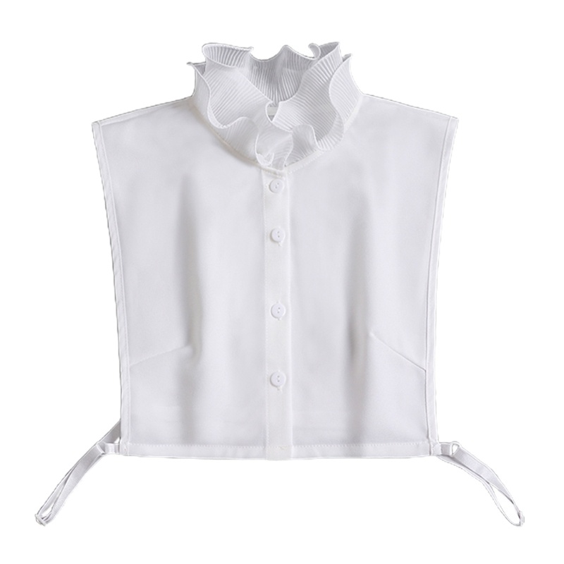 Set 2 áo sơ mi giả cổ đứng cài nút tay áo giả có thể tháo rời cho nữ