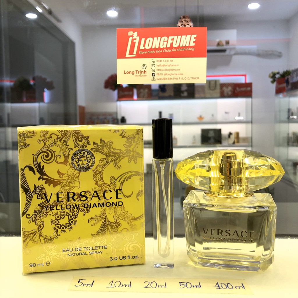 Mẫu thử nước hoa Versace Yellow Diamond - Chiết nước hoa 5ml 10ml 20ml