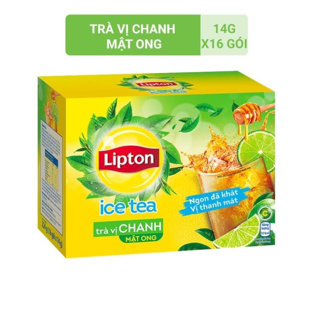 (RẺ VÔ ĐỊCH-MUA NHIỀU GIẢM GIÁ HƠN) Trà Lipton Ice Tea Hòa Tan Vị Chanh Mật Ong/ Đào 224g (14g x 16 gói)
