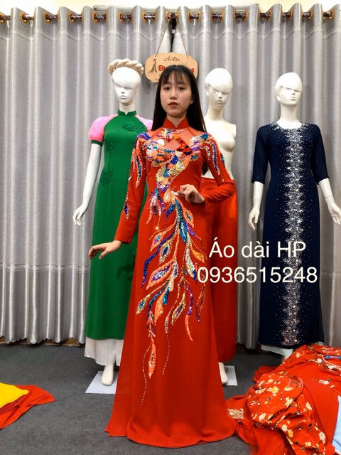 Áo dài cô dâu rồng phượng cao cấp