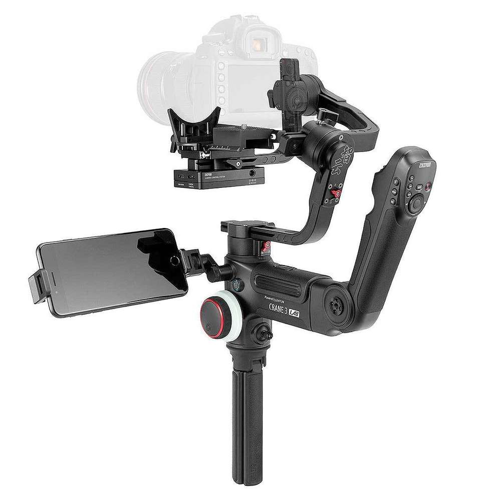 Gimbal chống rung cao cấp cỡ lớn, tải trọng 4.5kg, pin 7.5h, Wireless với ứng dụng smartphone | Zhiyun Crane 3 Lab