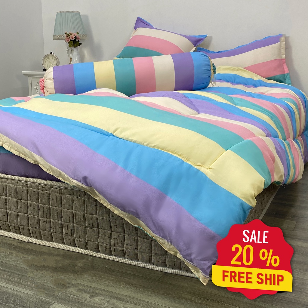 Bộ chăn ga gối 5 món - CHĂN PHAO, GA, VỎ GỐI, VỎ ÔM - Chất liệu Poly cotton cao cấp - Ga gối NguyetBedding | BigBuy360 - bigbuy360.vn