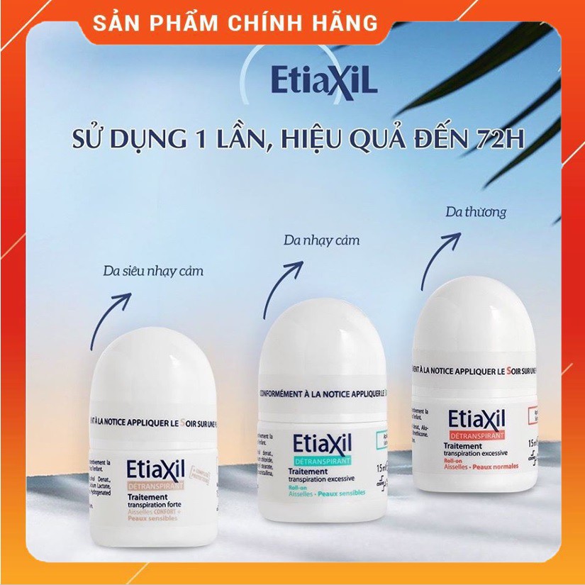 Lăn Khử Mùi ETIAXIL 15ml - Ngăn Hôi Nách, Ngăn Mồ Hôi Hiệu Quả