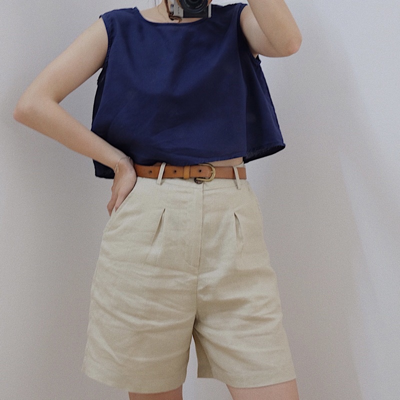 Áo Kiểu Dáng Ngắn - Linen - Kaylin Top - PHUTA