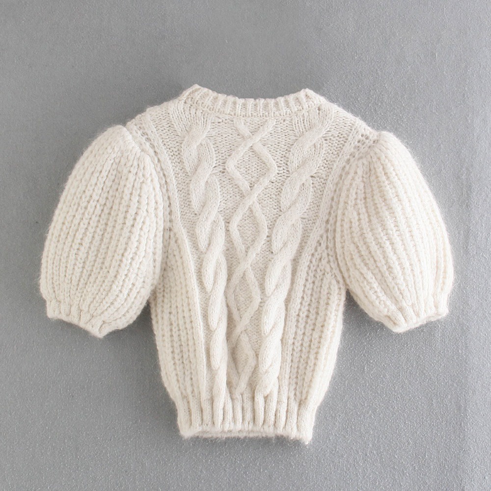 Áo Sweater cổ tròn dáng ôm lưng cao kiểu Âu Mỹ thời trang mùa thu 2021 cho nữ | BigBuy360 - bigbuy360.vn