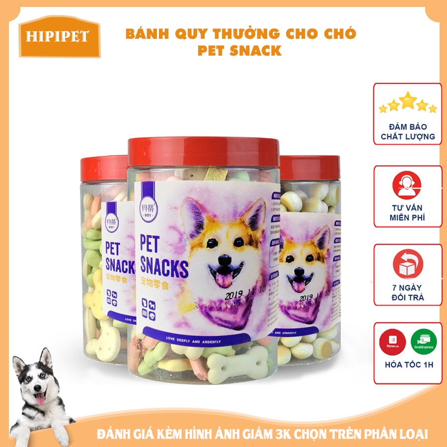 Bánh quy sữa thưởng cho chó Pet Snack canxi khử mùi răng miệng tăng cường vi dưỡng chất -200gr