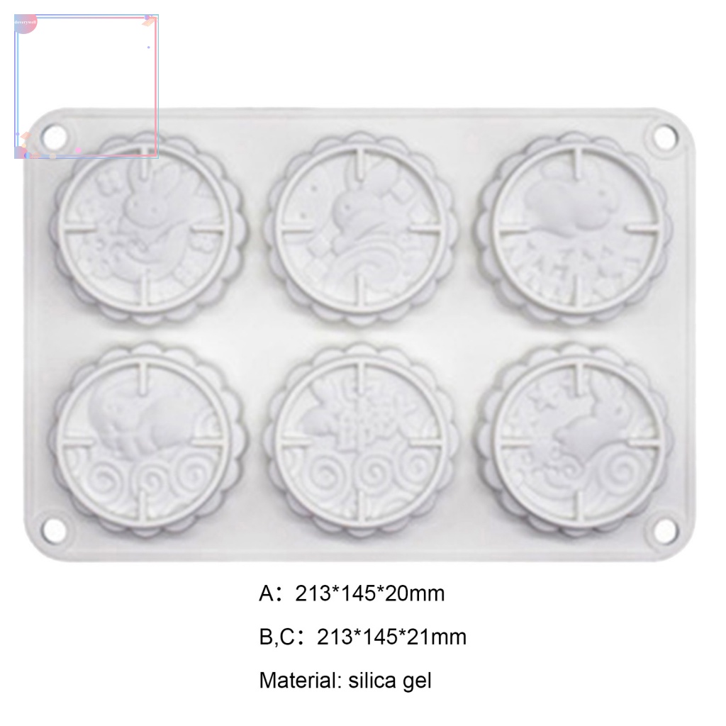 Khuôn Silicone Làm Bánh Trung Thu Hình Tròn Chống Dính Tiện Dụng Cho Nhà Bếp DIY