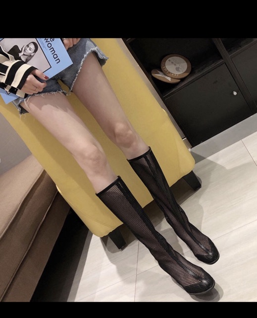 Bốt lưới gót 5cm và 7cm [ VIDEO ẢNH THẬT]sẵn đen 39 | BigBuy360 - bigbuy360.vn