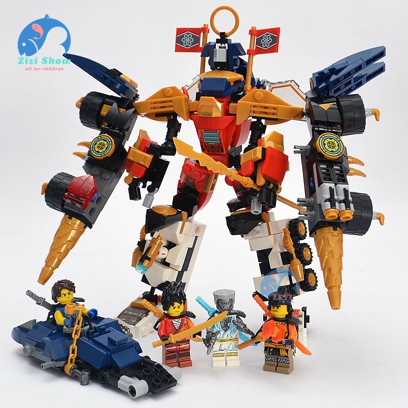 LEYU 4 trong 1 Lego Ninjago Super Mecha Building Block Toys Đồ chơi lắp ráp giáo dục cho trẻ em