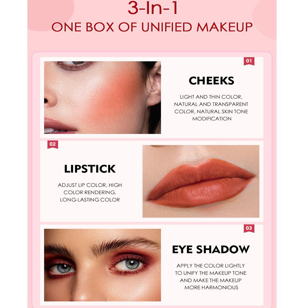 (Hàng Mới Về) Bảng Phấn Mắt / Má Hồng / Bắt Sáng / Phấn Mắt 3 Trong 1 Lì Kháng Nước Lâu Trôi | BigBuy360 - bigbuy360.vn