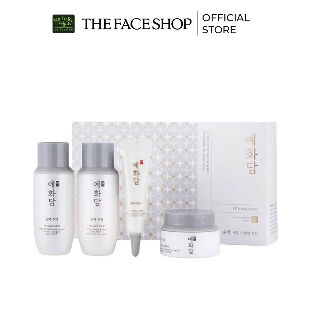 [Mã COSTFS60K -10% đơn 400K] Bộ sản phẩm dưỡng da TheFaceShop YEHWADAM PURE BRIGHTENING SKINCARE KIT 32ml+32ml+10ml+10ml