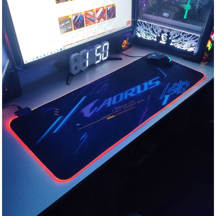 Mouse Pad, Bàn Di Chuột, Lót Di Chuột Led RGB Aorus Version 2 Sáng Viền