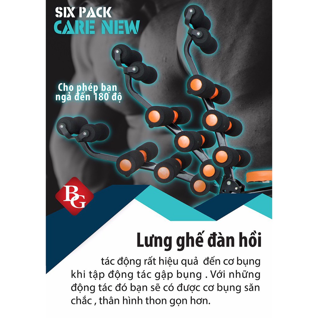 BG-Máy tập cơ bụng đa năng NEW SIX PACK CARE phối hợp nhiều bài tập, thêm bộ bàn đạp đa năng