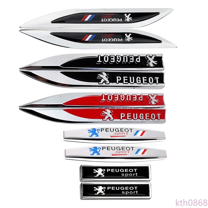 Set 2 miếng dán kim loại chữ in cho xe Peugeot 307 207 408 208 301 3008 2008