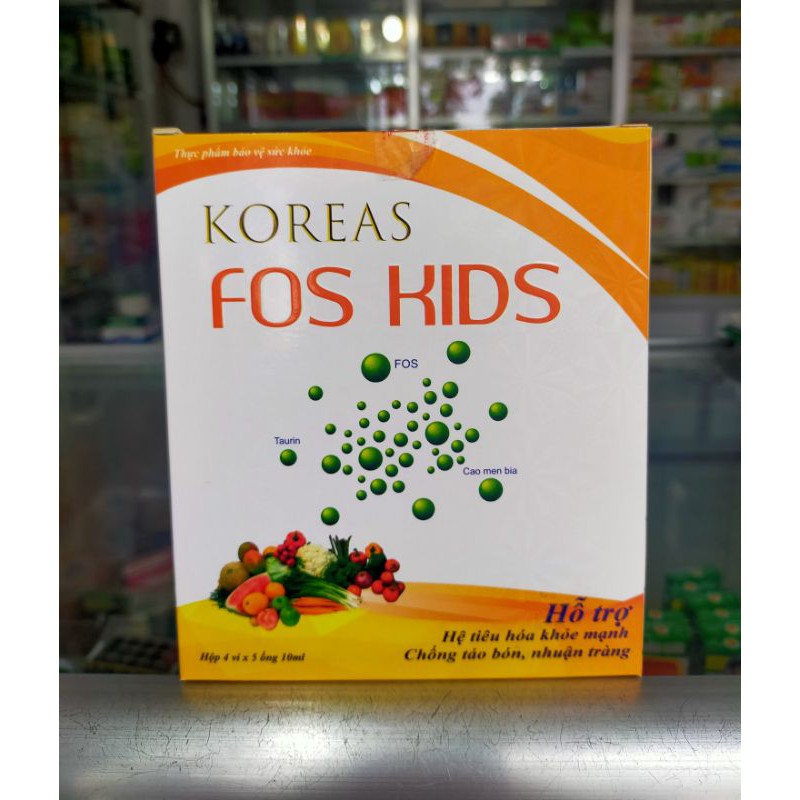 Koreas FOS KIDS_ Hỗ trợ tiêu hoá khoẻ mạnh,chống táo bón, nhuận tràng.( hộp 20ống)
