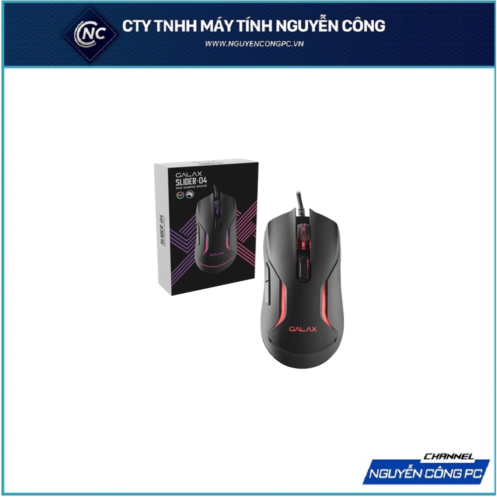 [Mã 33ELSALE hoàn 7% xu đơn 300k] Chuột máy tính Galax Slider 04 RGB (USB/Black)