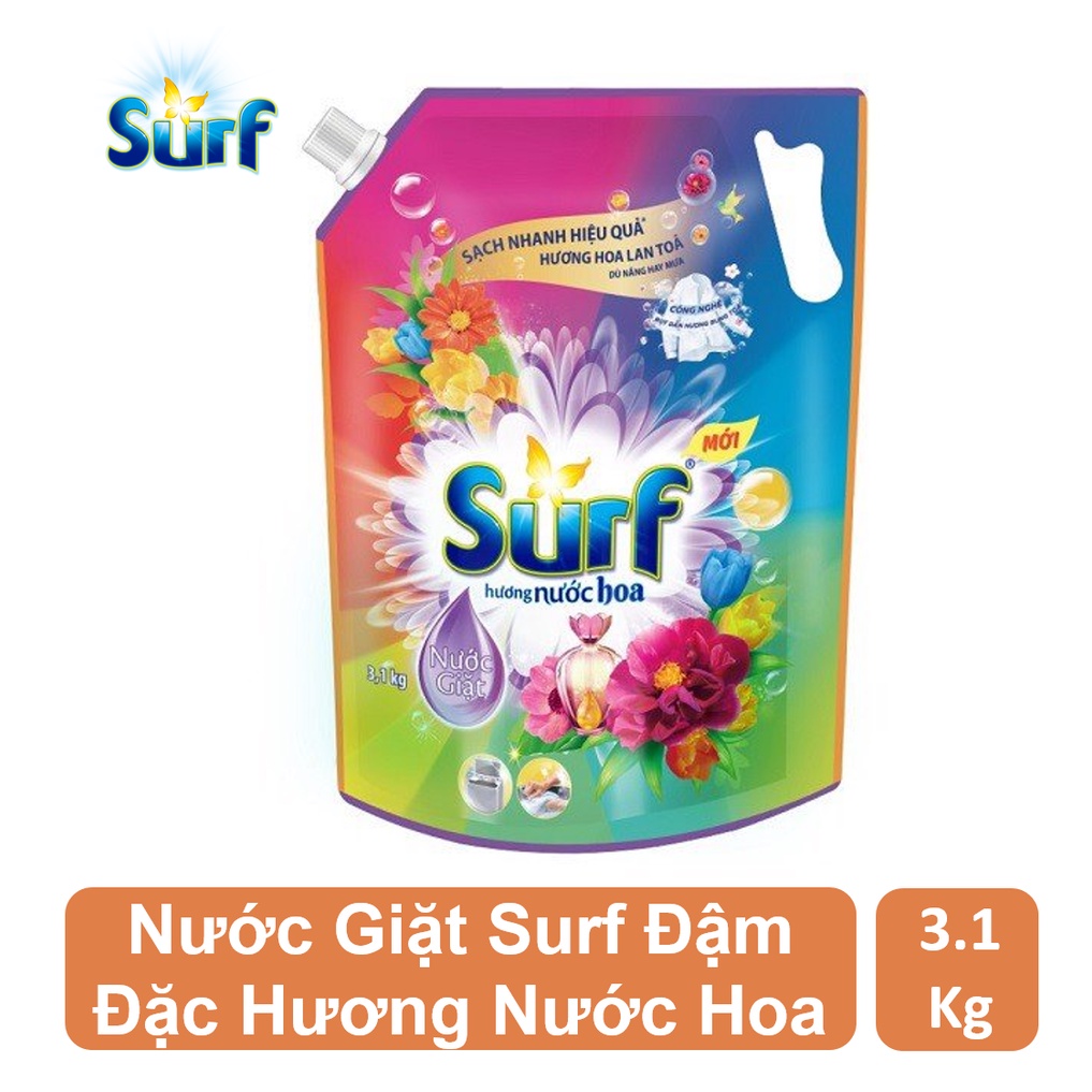 Nuoc giac xa - Nước Giặt Surf Đậm Đặc Hương Nước Hoa - Túi 3.1Kg