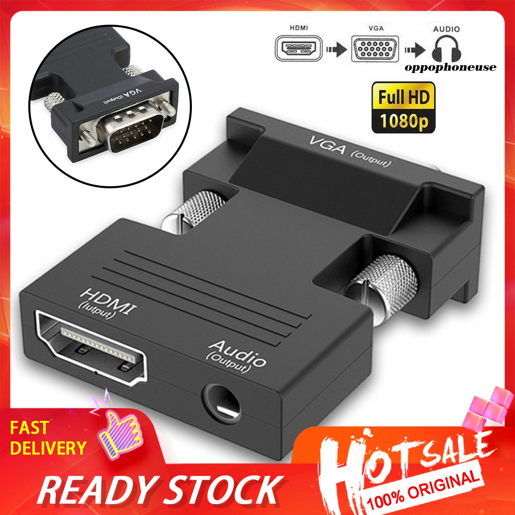 Đầu Chuyển Đổi Từ Cổng Hdmi Cái Sang Vga 1080p Cho Máy Tính / Hdtv