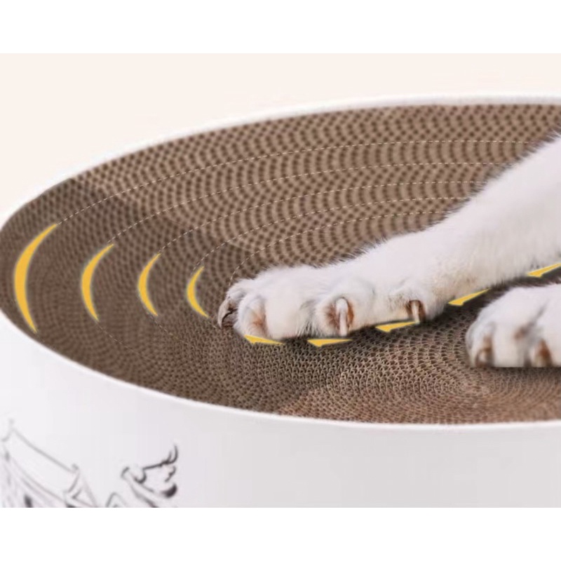 Bàn cào móng hình tròn size bự - Ổ nằm cho mèo tặng catnip kích thước 41x10cm