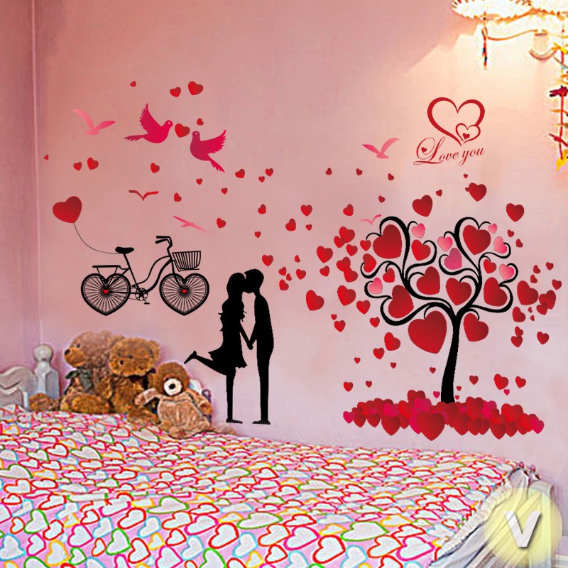 Decal dán tường Đôi uyên ương