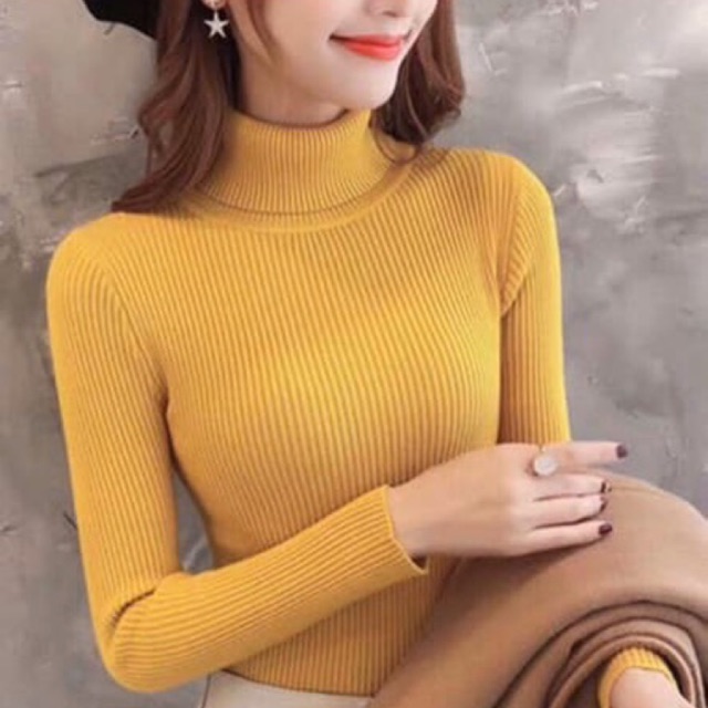Áo len gân CỔ LỌ hàng đẹp, chụp ảnh thật cận chất | BigBuy360 - bigbuy360.vn
