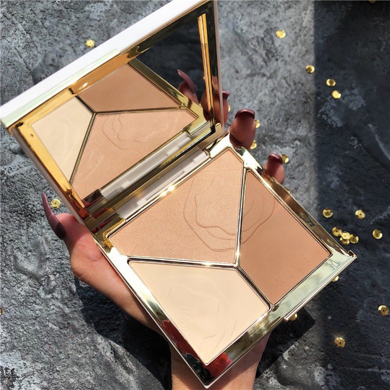 MH97 Phấn Bắt Sáng Highlight NUDE 3 ô màu nude tạo khối - highlight - bắt sáng MH97