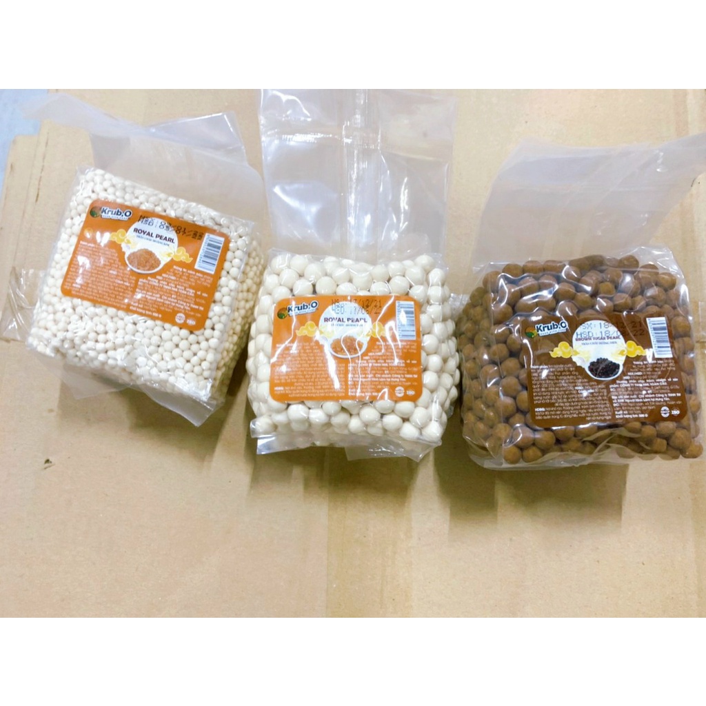 Trân châu đường đen Krub.O nguyên liệu pha chế làm bánh sản xuất dây chuyền chất lượng cao túi 1kg