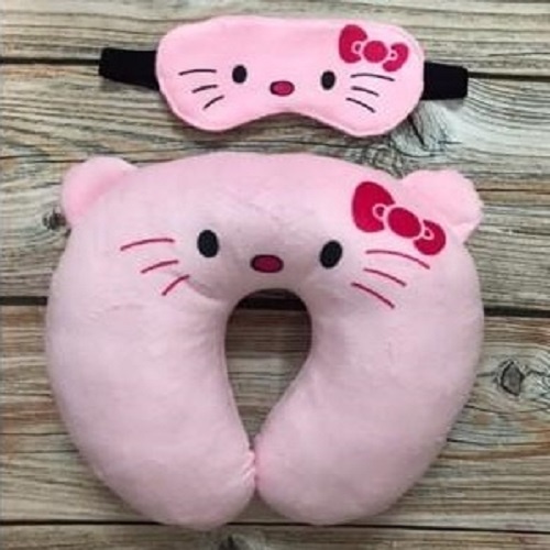 Combo gối chữ U kê cổ kèm bịt mắt cho bé đáng yêu