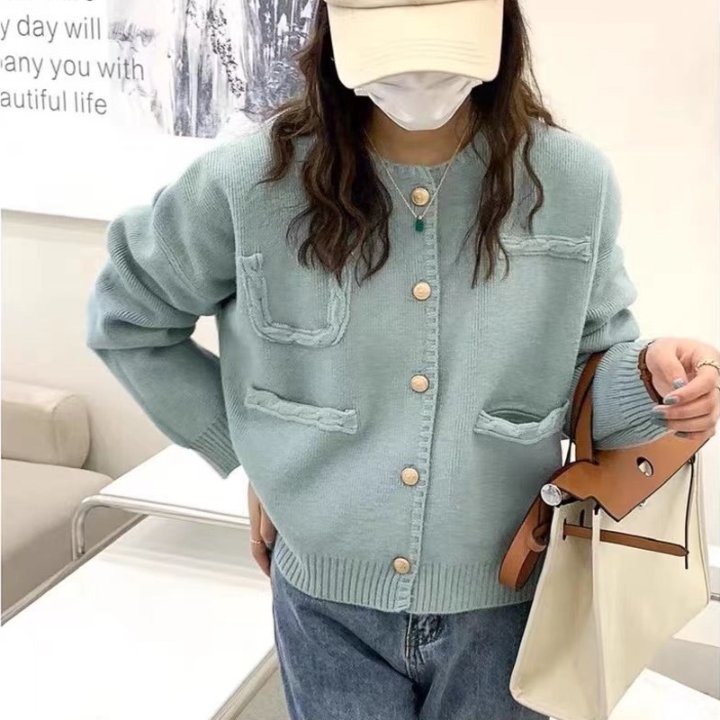 Áo Khoác cardigan Dệt Kim Dáng Rộng Phong Cách Hàn Quốc Thời Trang Thu Đông Cho Nữ