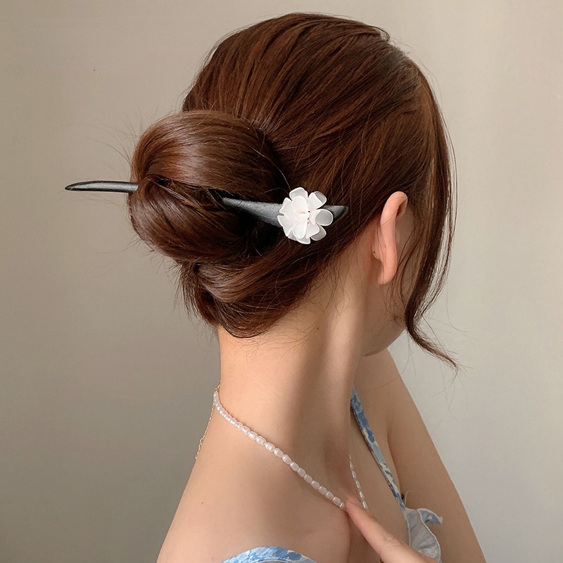 Trâm Cài Tóc Gỗ Hình Hoa Phong Cách Vintage Thời Trang Cho Nữ
