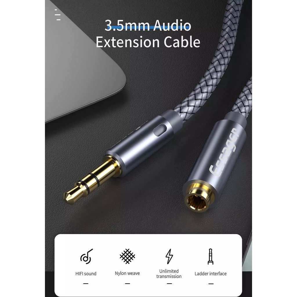 Dây Nối Dài AUX 3.5mm Dài 5 Mét Âm thanh Aux Essager