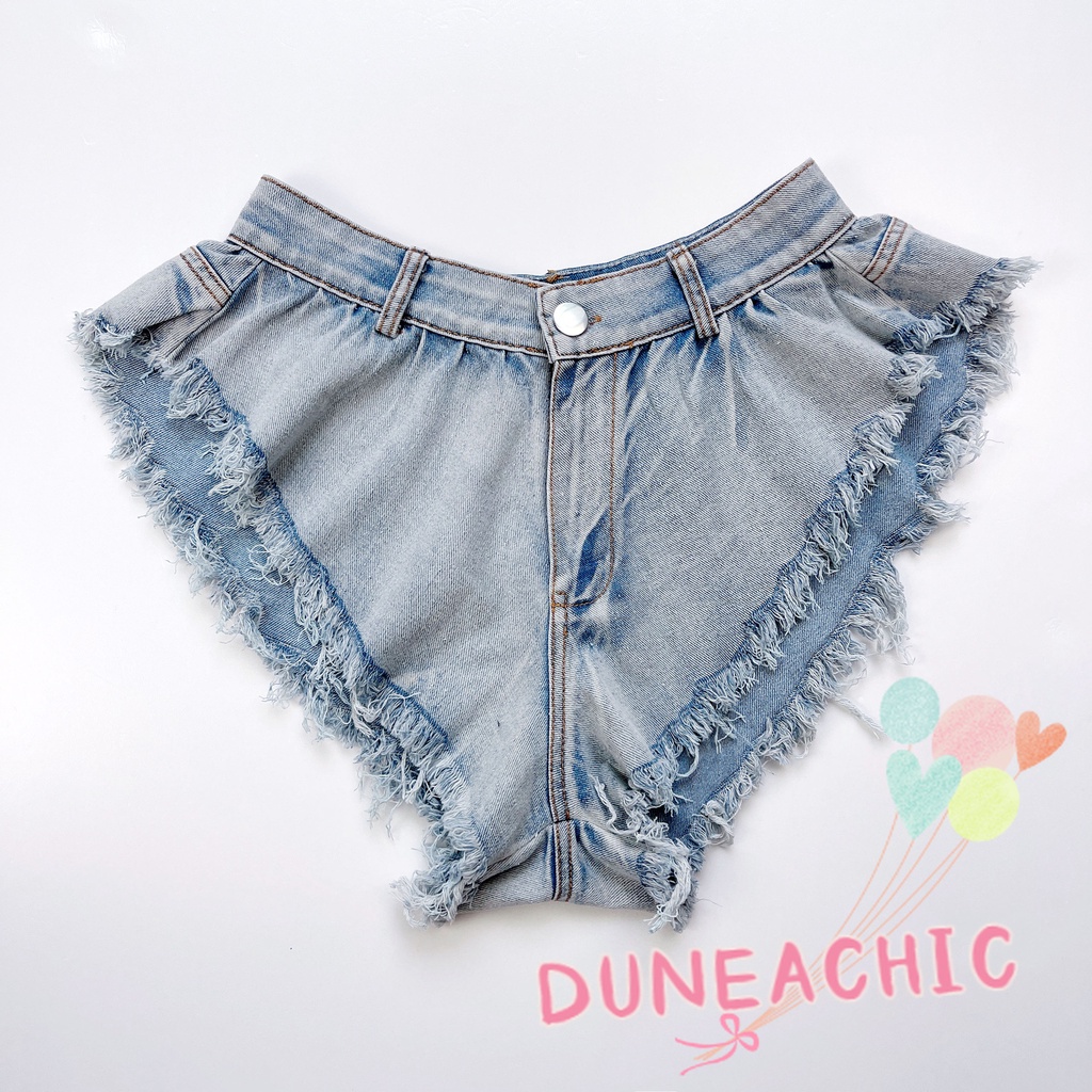 Quần Culottes Jean Nữ Cạp Cao Plus Size DUNEA