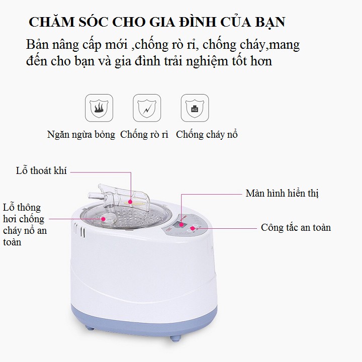 Nồi xông hơi điện 3 lít xông hơi thảo dược tại nhà tiện lợi