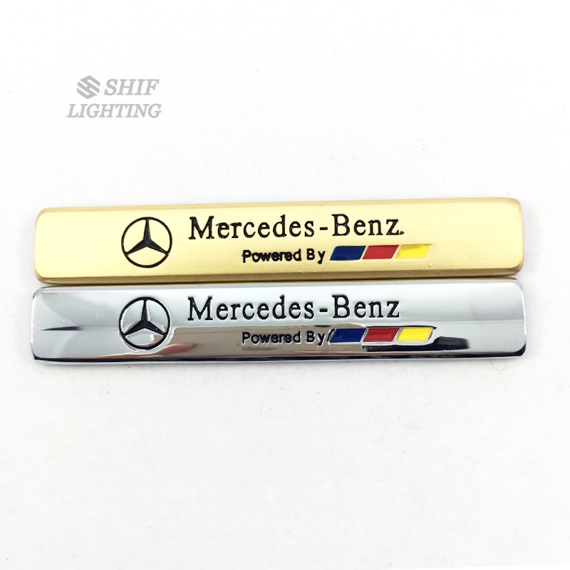Logo Mercedes Benz bằng kim loại dán trang trí cho xe ô tô
