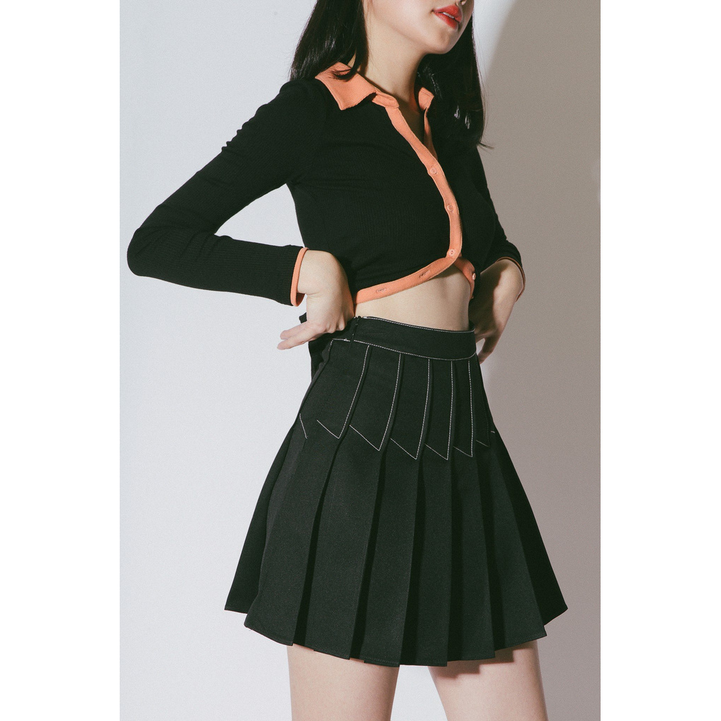 Chân váy ngắn xếp li màu đen | BigBuy360 - bigbuy360.vn