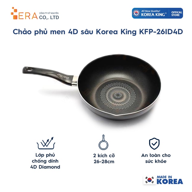 Chảo phủ men 4D sâu Korea King KFP-26ID4D ( dùng được bếp từ )