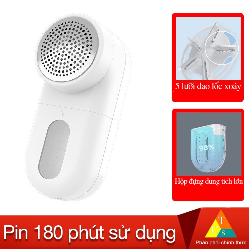 Máy cắt lông xù Mijia Xiaomi sạc lại nhiều lần - Máy cắt lông xù quần áo Xiaomi Mijia 5 lưỡi dao cắt lốc xoáy