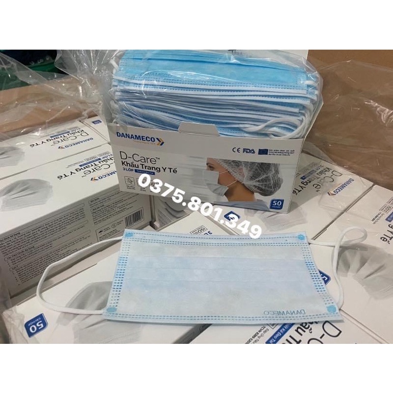 Khẩu trang Danameco đóng hộp 50 chiếc KHÁNG KHUẨN CAO CẤP