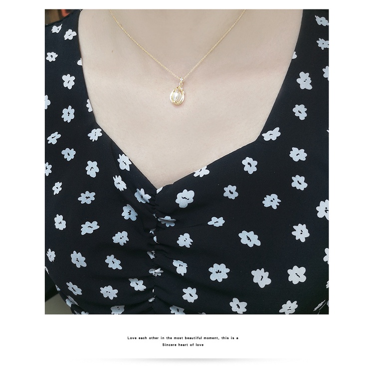 Vòng cổ Mạ Vàng 14K Đính Ngọc Trai Sang Trọng