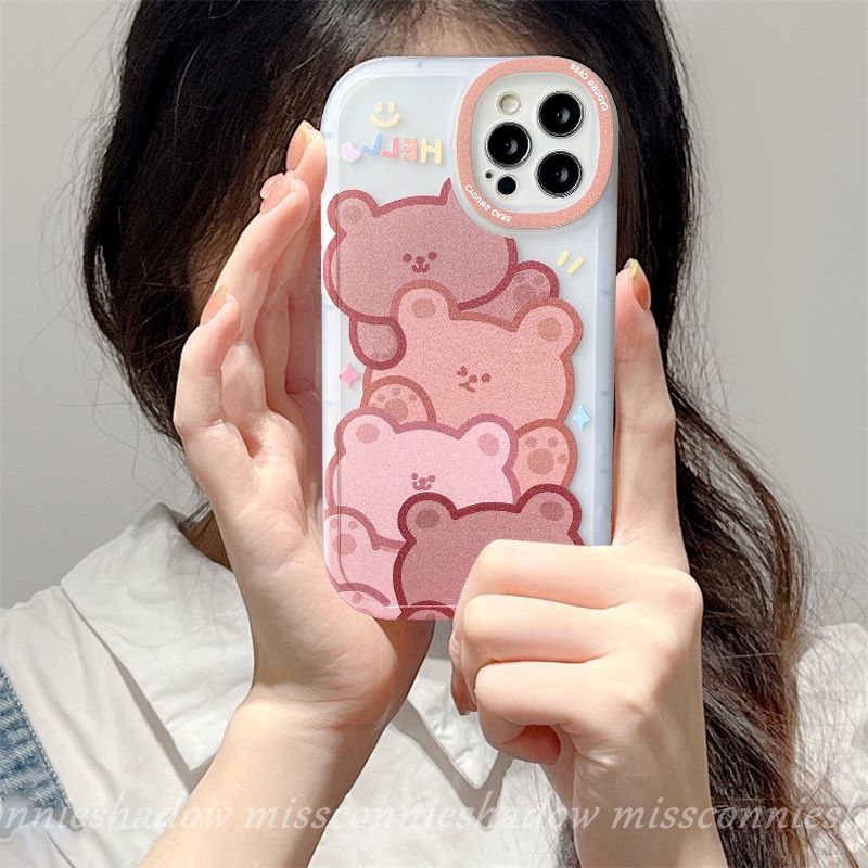 MissConnie Ốp Điện Thoại TPU Mềm Hình Gấu/Thỏ/Hoa/Quả Dâu Bảo Vệ Camera Cho iPhone 7 8 Plus XR X XS Max 11 12 13 Pro Max SE 2020