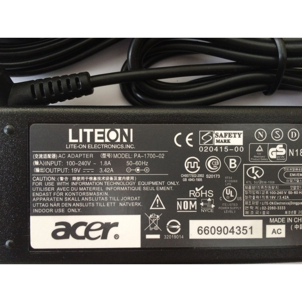 Sạc Laptop Acer 4736, 4738, 4739, 4349, E1-471, E1-472.....