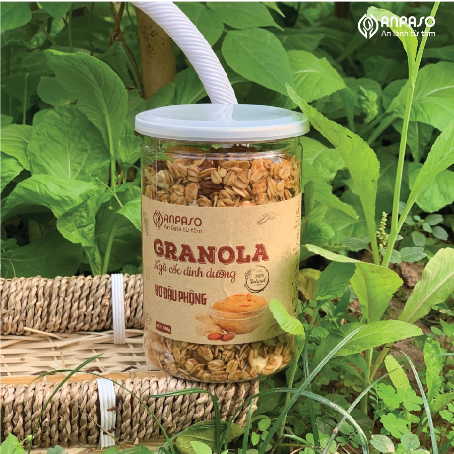 Granola Vị Bơ Đậu Phộng Siêu Hạt Anpaso Ăn Kiêng, Giảm Cân bổ sung dinh dưỡng, giữ vóc dáng, tốt cho tim mạch 300g