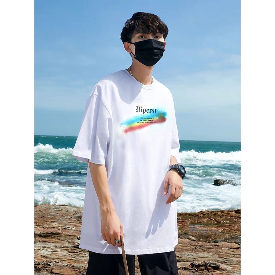 Áo thun unisex áo thun nam form rộng tay lỡ , áo thun nam cổ tròn tay ngắn áo thun unisex in Cầu vồng Hiperst unisex
