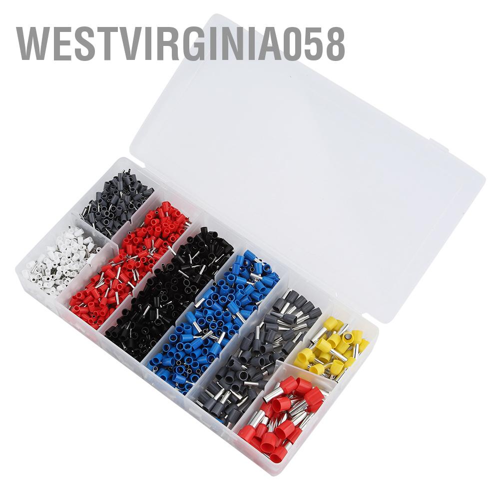 Westvirginia058 1200 cái / bộ Dây Đồng uốn Kết nối Thiết bị đầu cuối ép lạnh cách điện Đầu Pin