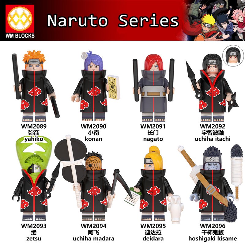 Set 16 Mô Hình play Nhân Vật Hoạt Hình narutoes Akatsuki Sasuke Itachi Obm6105 6106