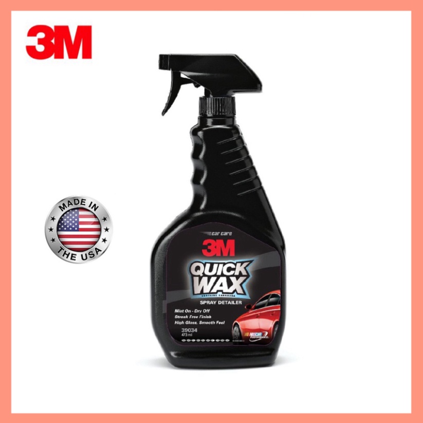 Chai Xịt Tăng Độ Bóng Bề Mặt Sơn Ô Tô Xe Máy 3M 39034 Quick Wash 473ml Làm mới Bề Mặt Xe - Nhập Khẩu 3M USA