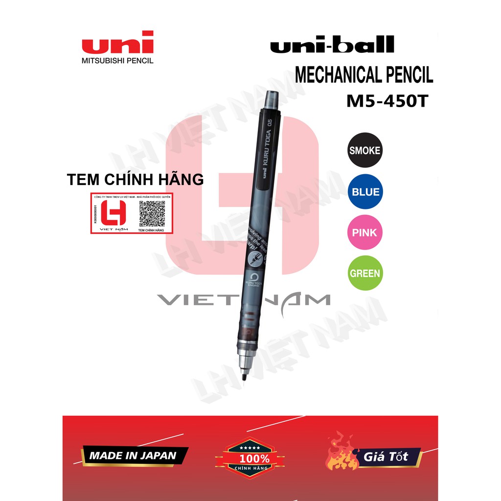 M5-450T UNI-BALL Kurutoga Bút chì xoay tự động đầu tiên