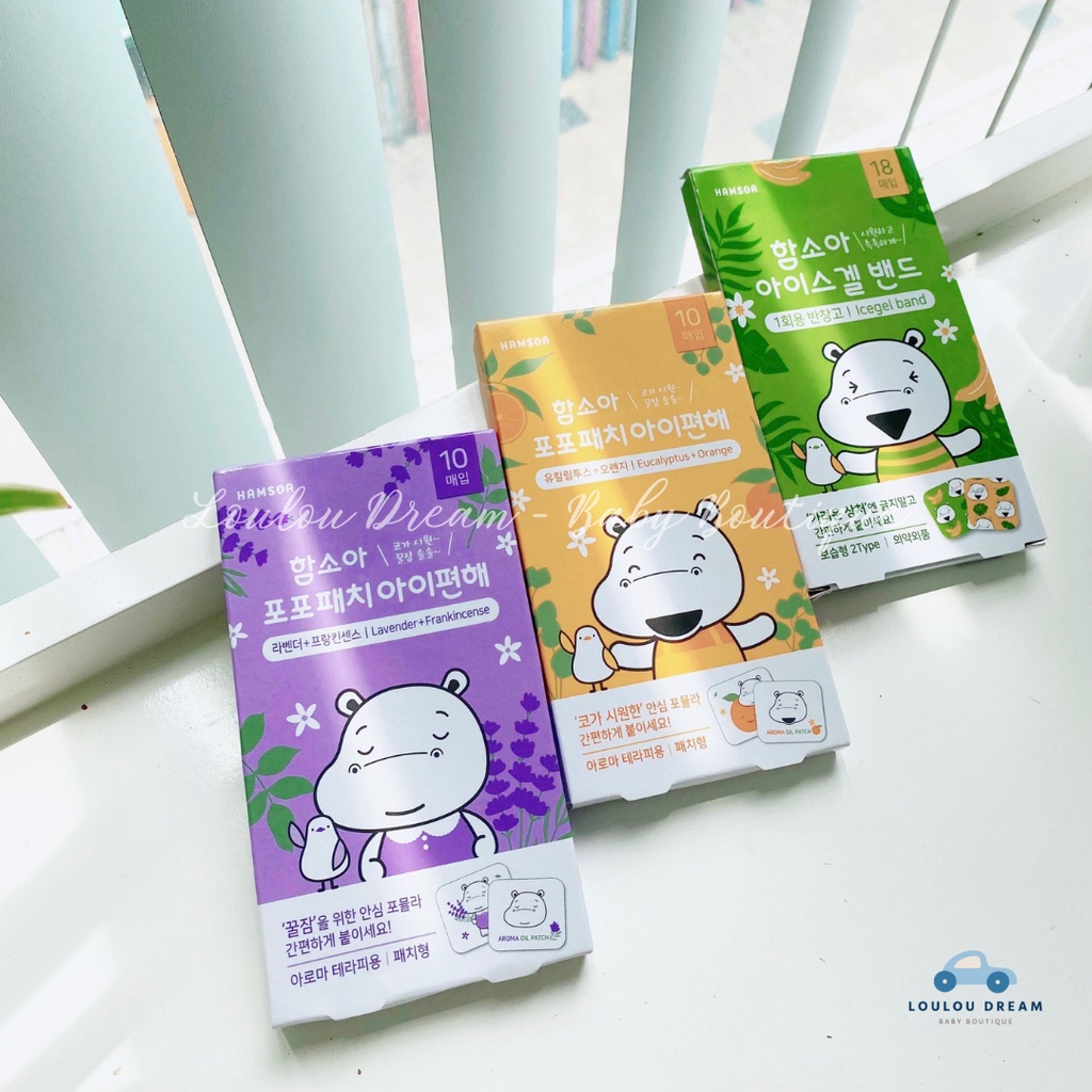 Miếng dán Hamsoa thông mũi cho bé, làm dịu vết côn trùng Hàn Quốc - Stickers Tapi đuổi muỗi