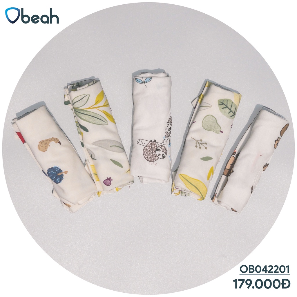 Set 3 áo phông Obeah chất liệu cotton organic Fullsize từ 59 đến 90 cho bé từ 0 đến 24 tháng tuổi