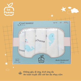 |La Pomme| Khăn sữa sợi tre lụa - 30x30cm